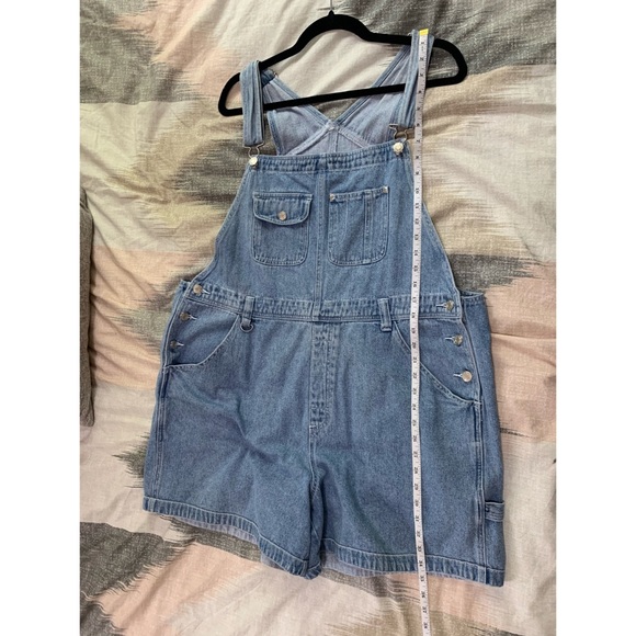 Crossroads Blue Jean Short Overalls Light Wash 20 - Picture 5 of 6
